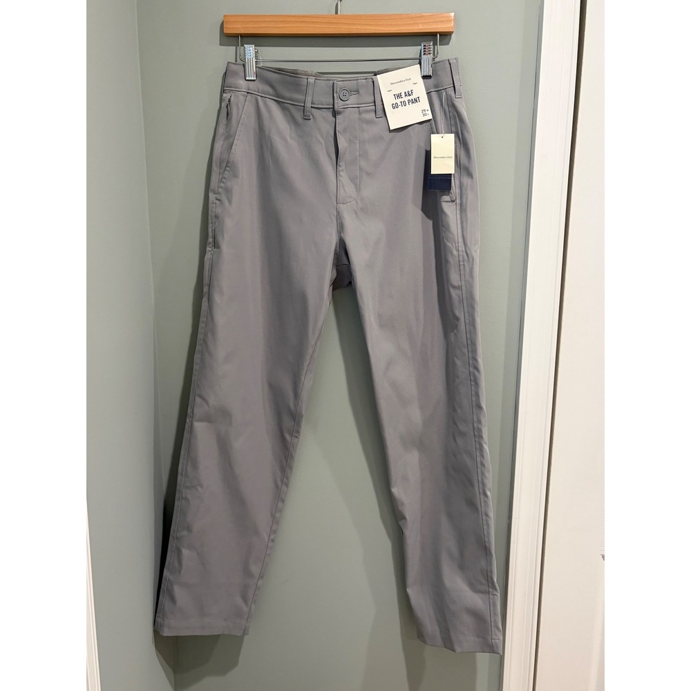 Abercrombie & Fitch Mens The A&F Go-To Pant‎ Grey Chino Size 29x30
